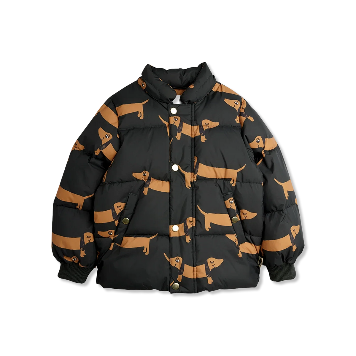 Dog aop hooded puffer Winterjas