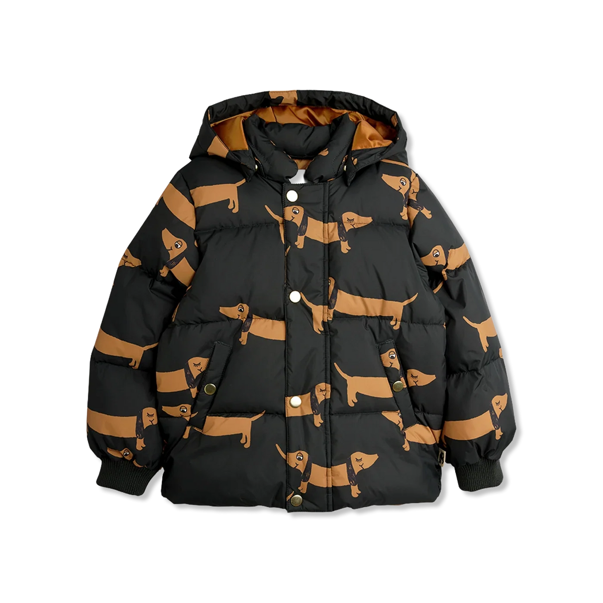 Dog aop hooded puffer Winterjas