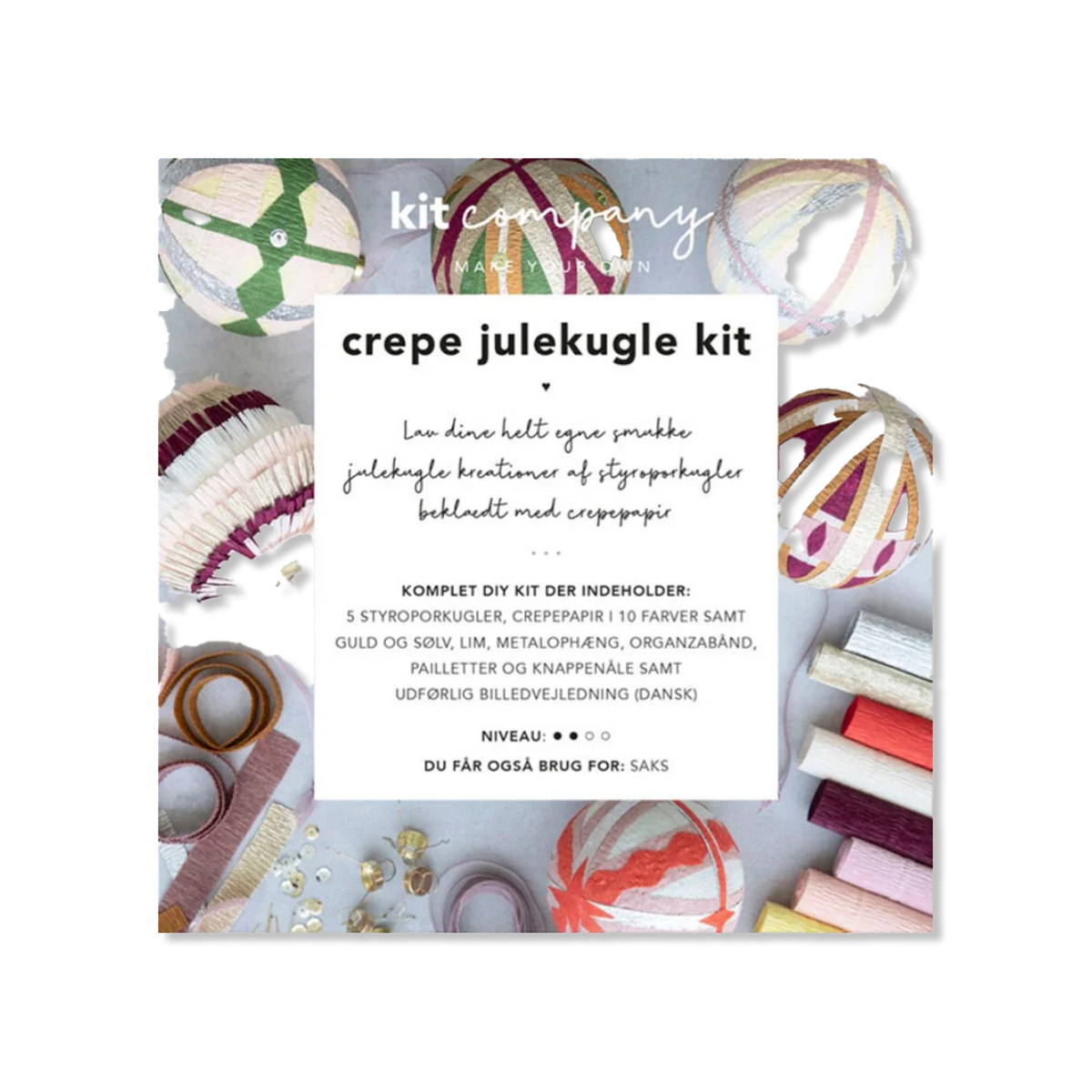 Crepe julekugle kit Kerst