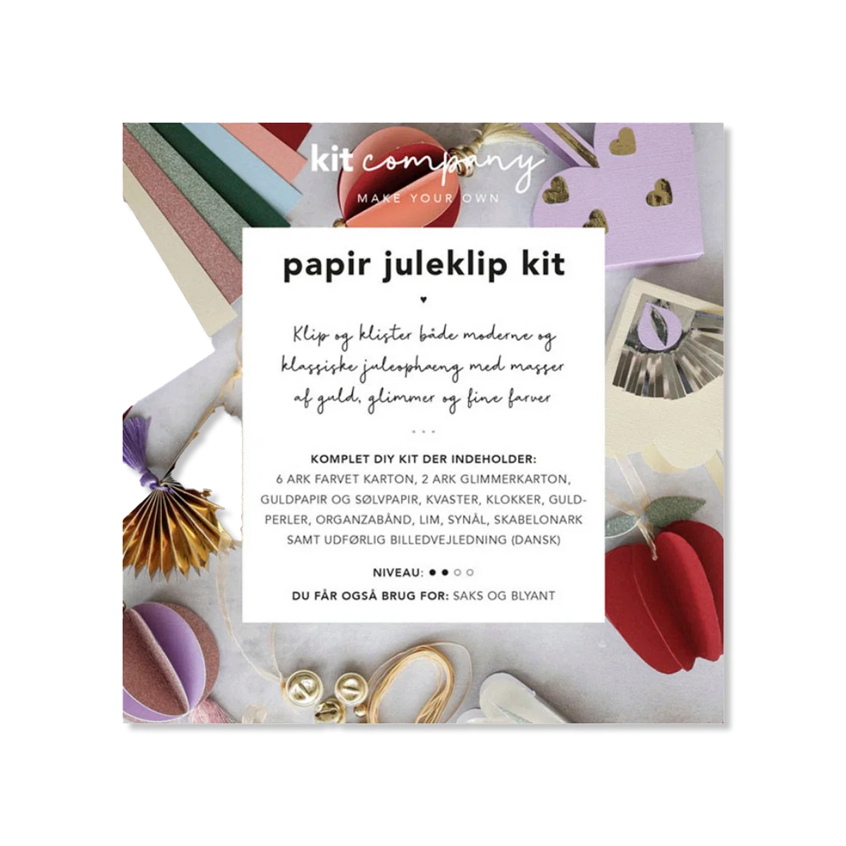 Papir juleklip kit Kerst