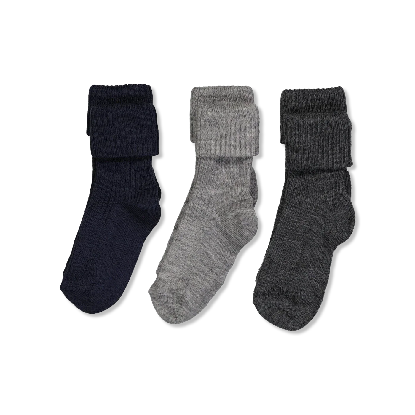 3-pack rib wool sokken