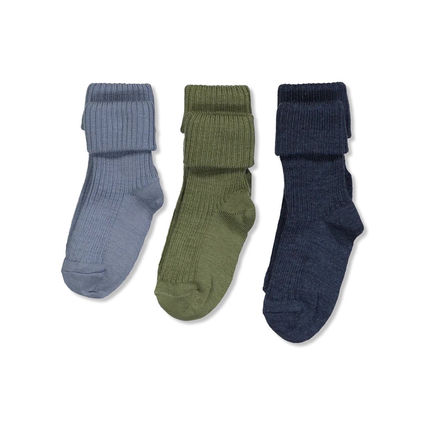 3-pack rib wool sokken