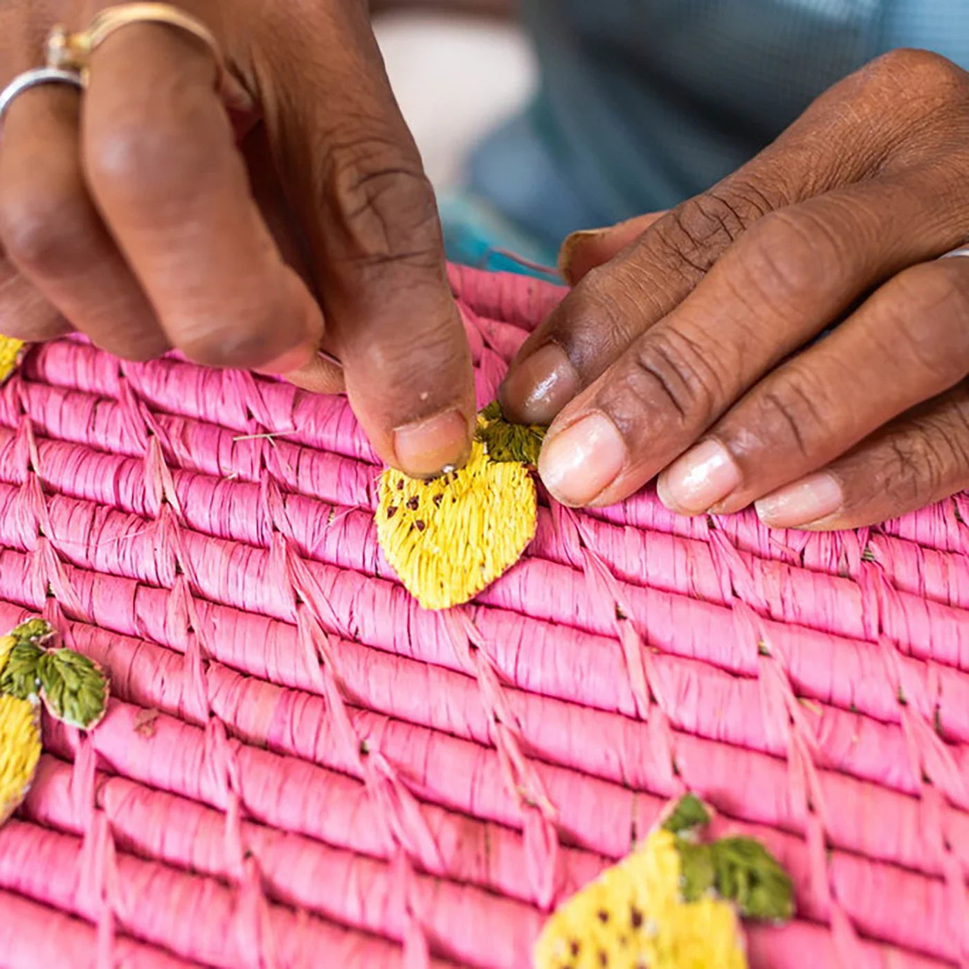 Raffia square Mand