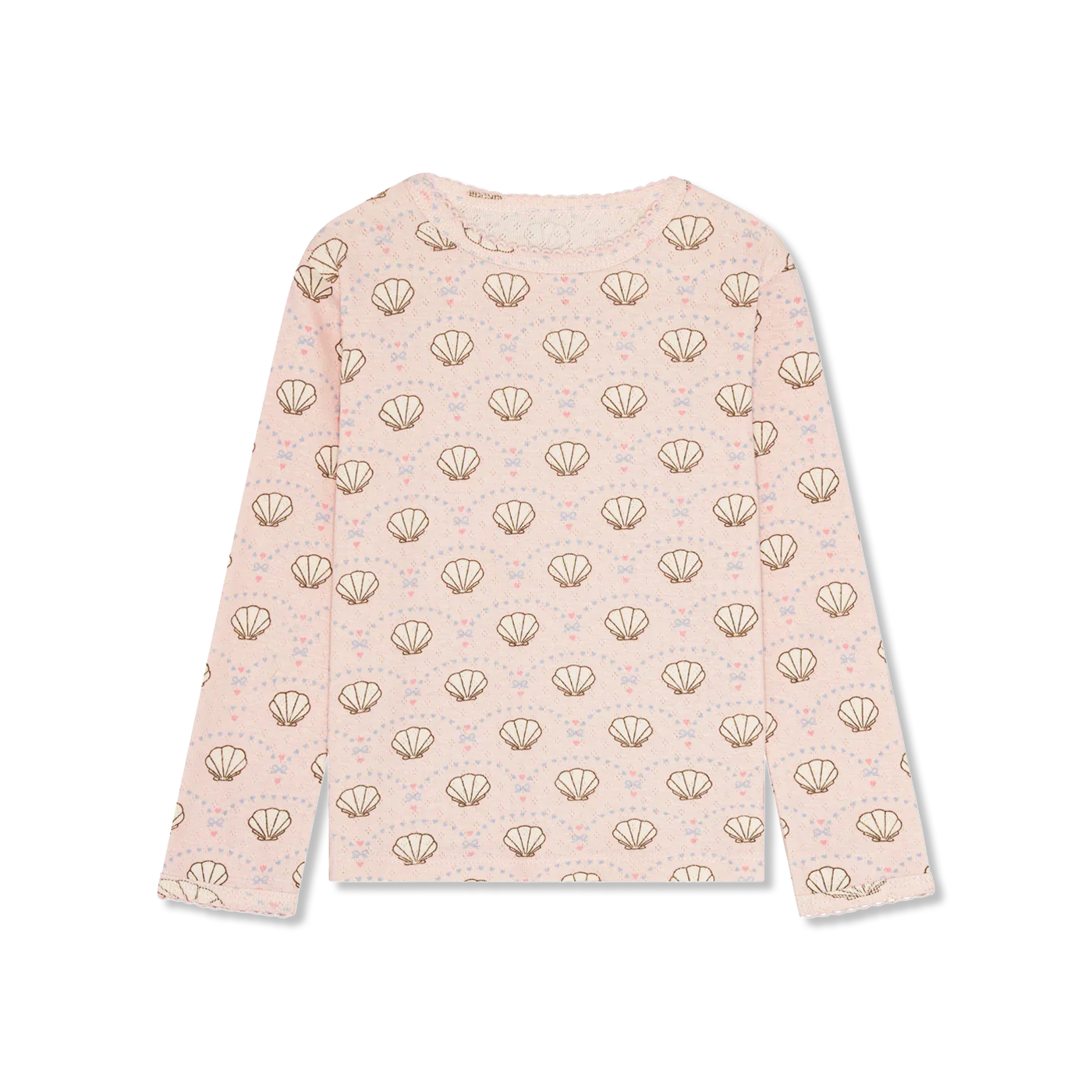 Pointelle bow Blouse