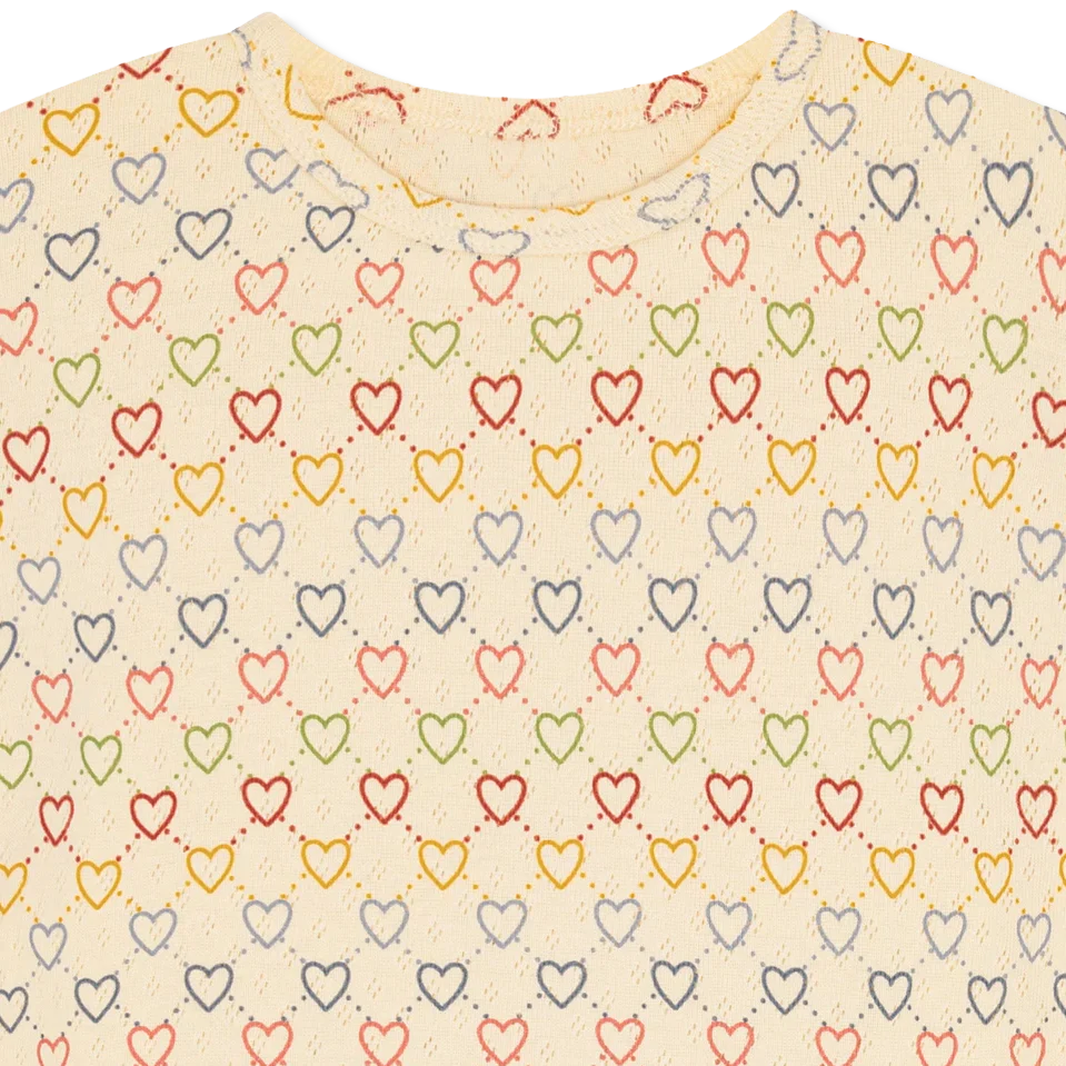 Pointelle hearts t-Shirt