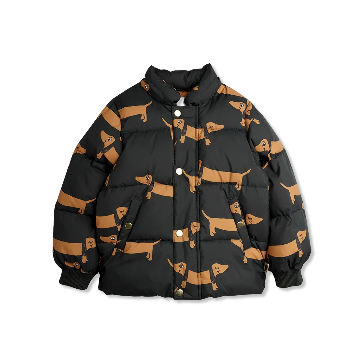 Dog aop hooded puffer Winterjas