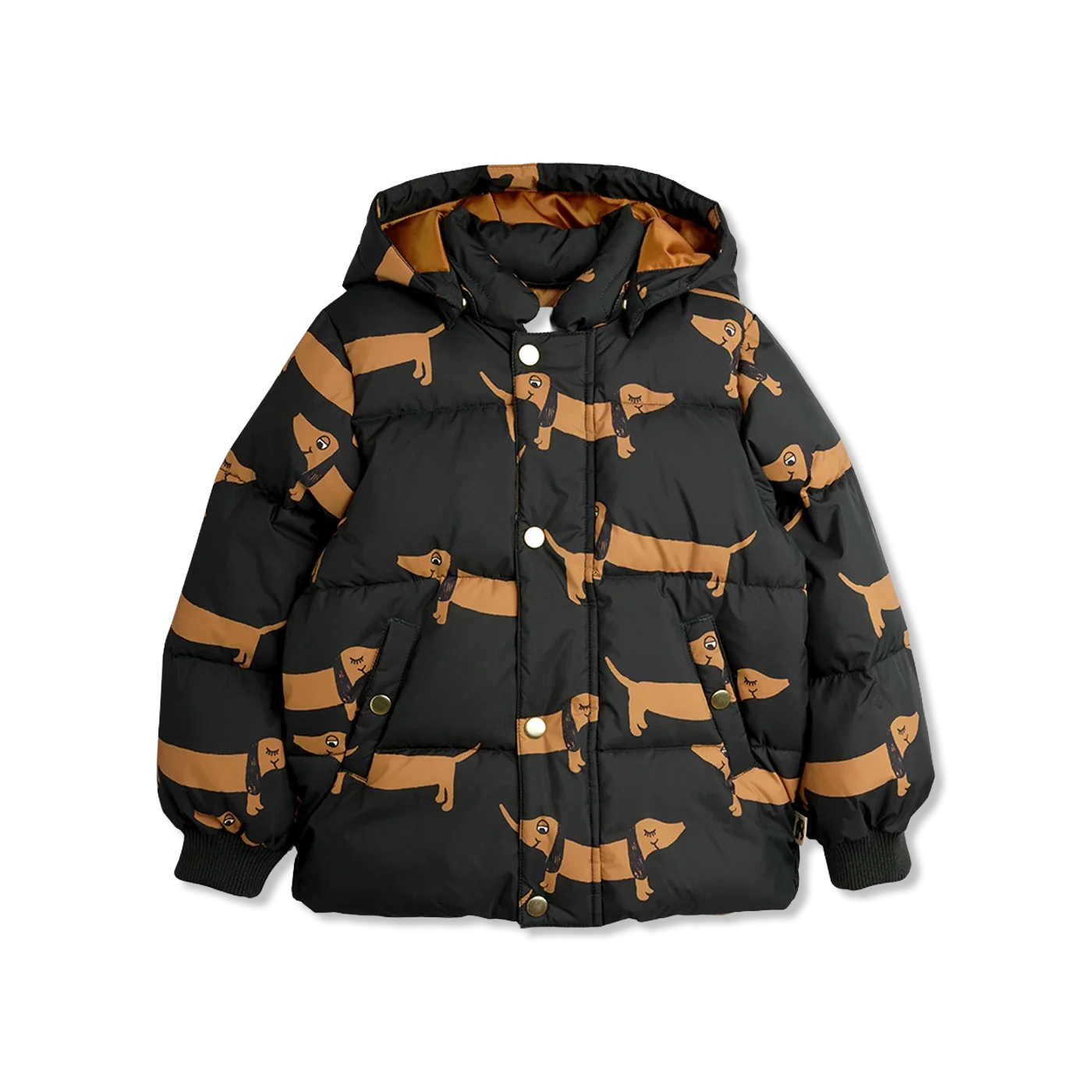 Dog aop hooded puffer Winterjas