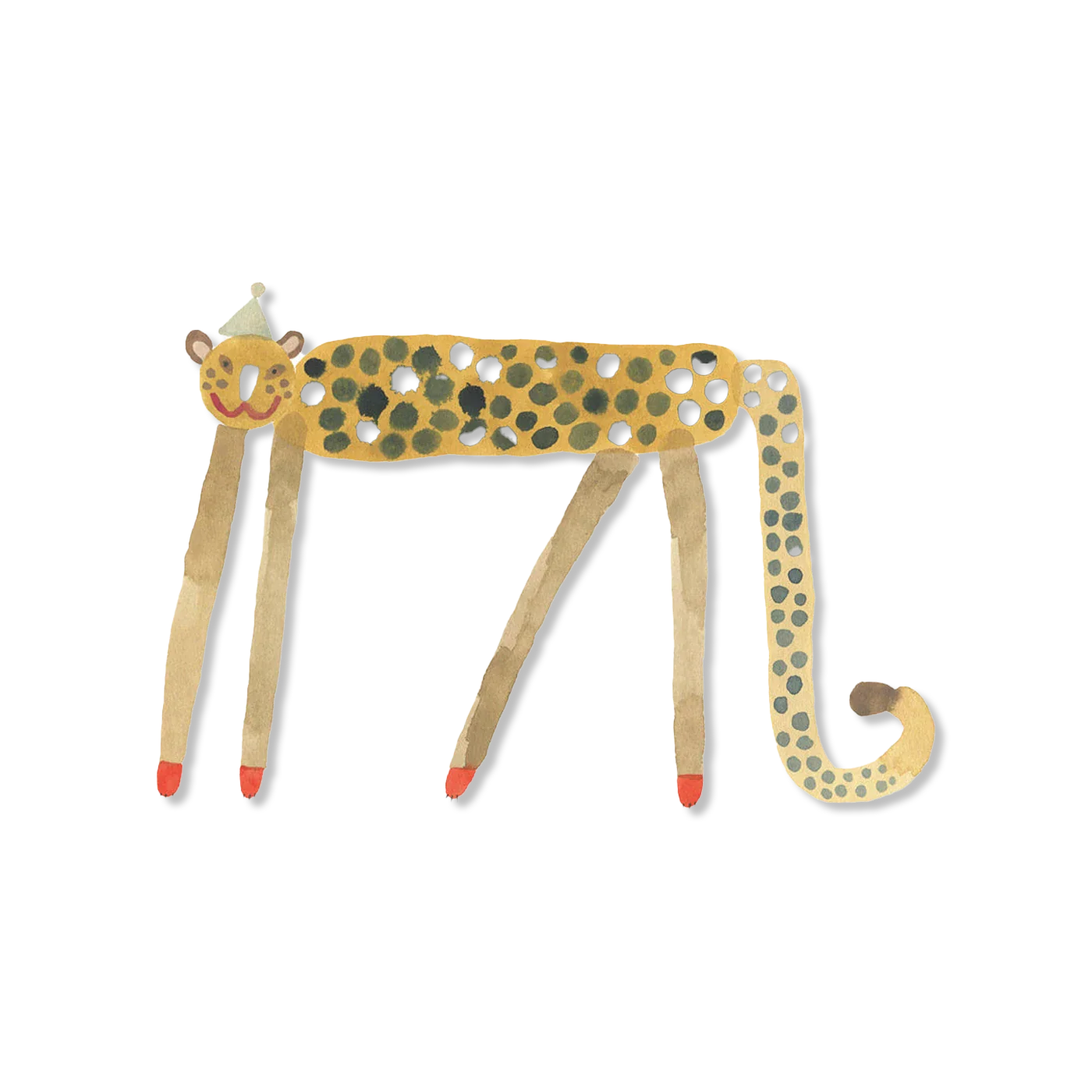 Smiling Leopard Elvis wand decoratie