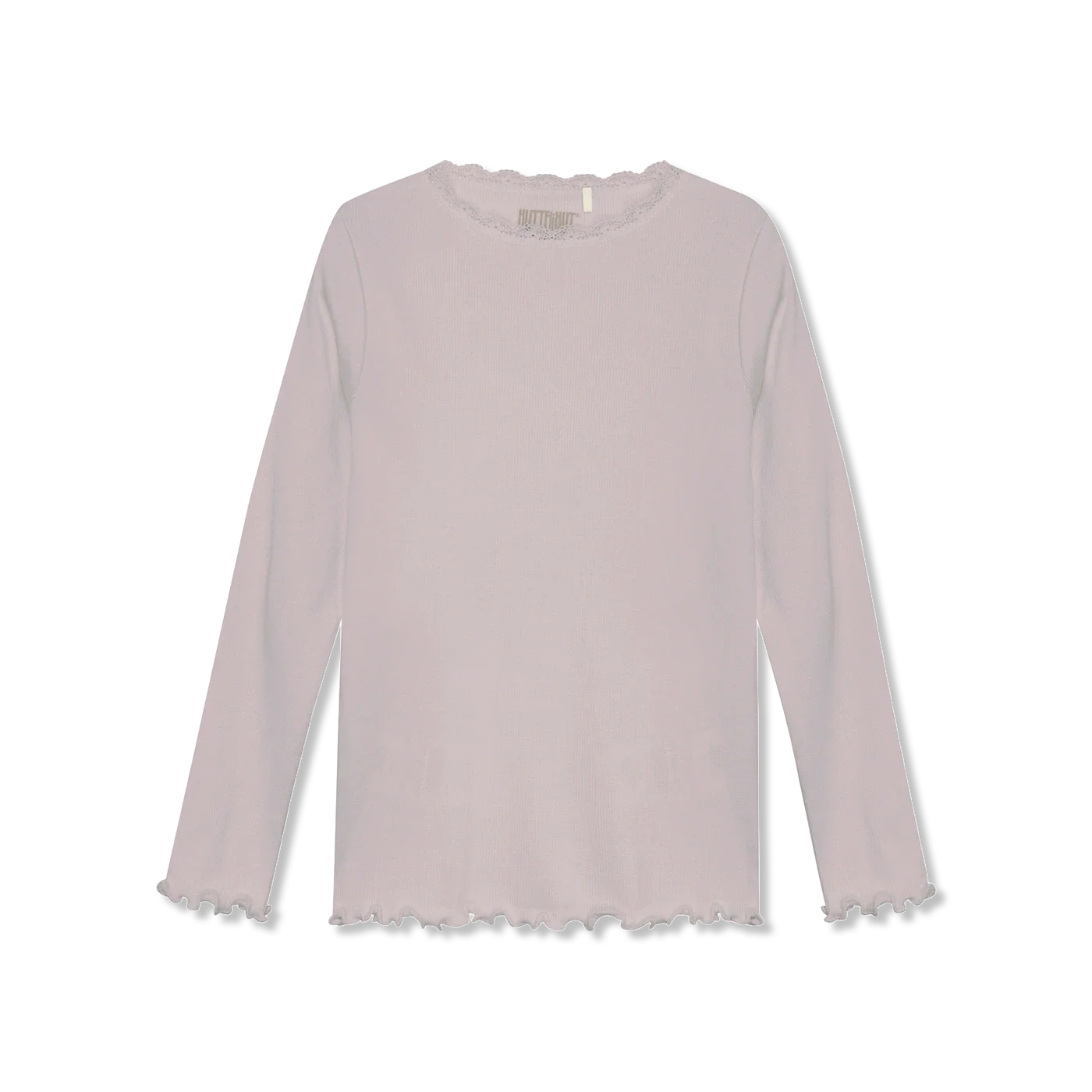 Rib t-shirt lange mouw