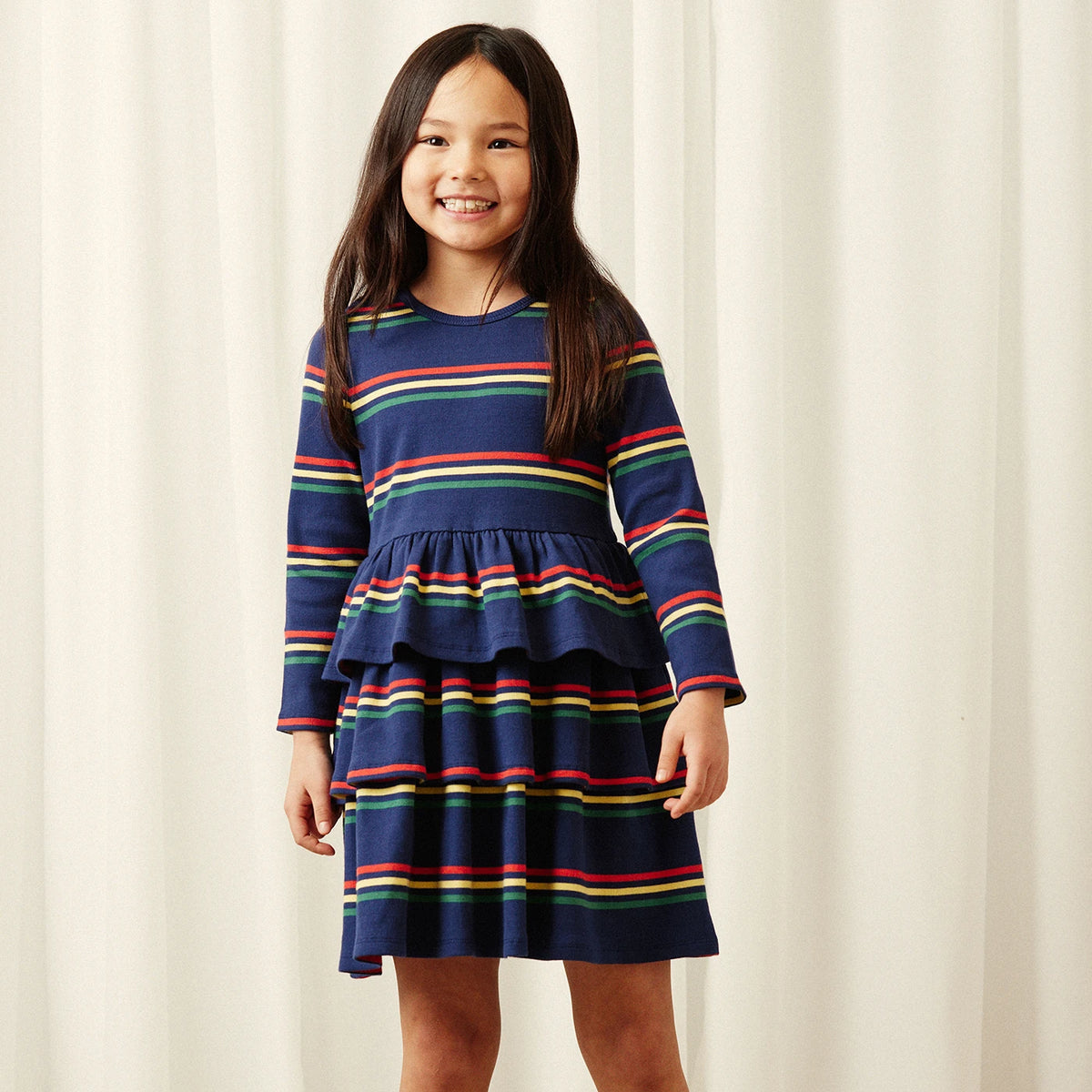 Multi color stripe Jurk