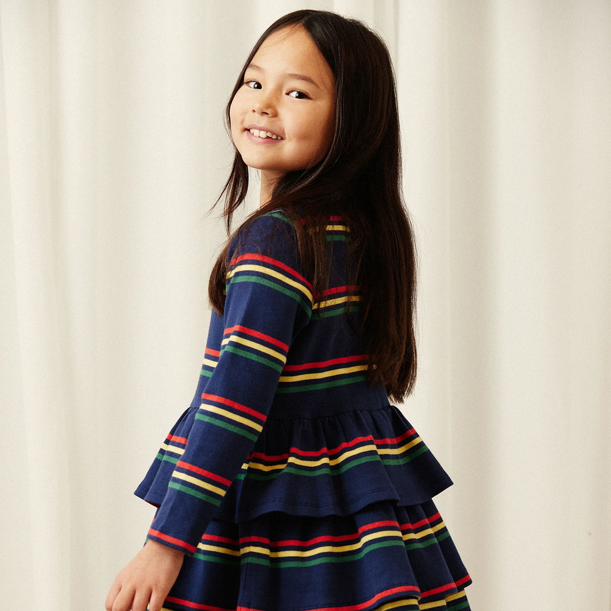 Multi color stripe Jurk