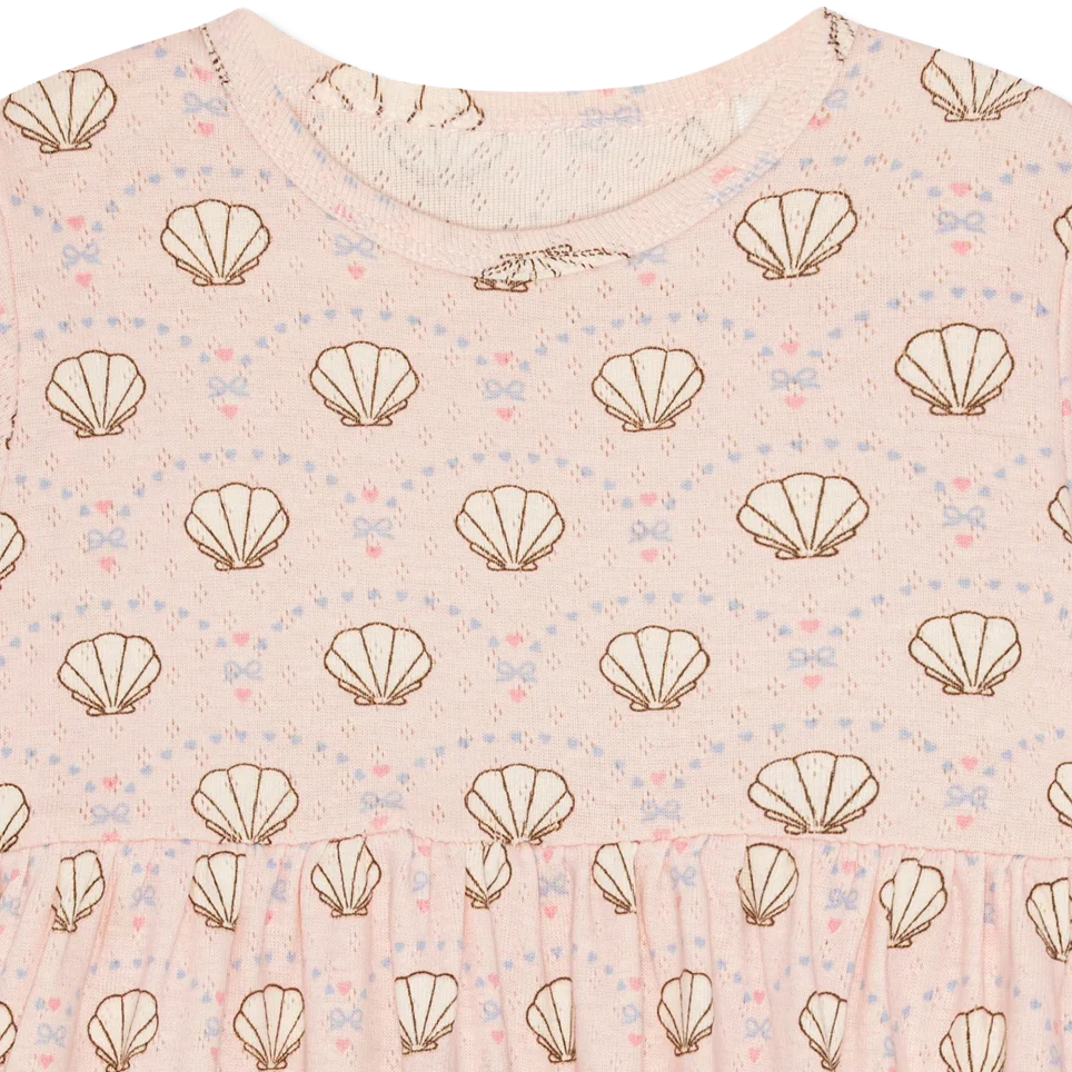 Pointelle bow Jurk