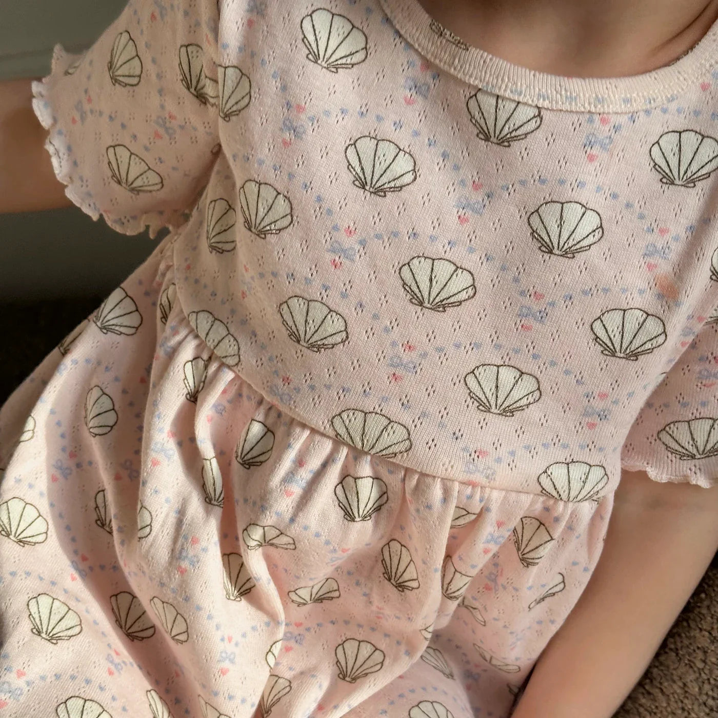 Pointelle bow Jurk
