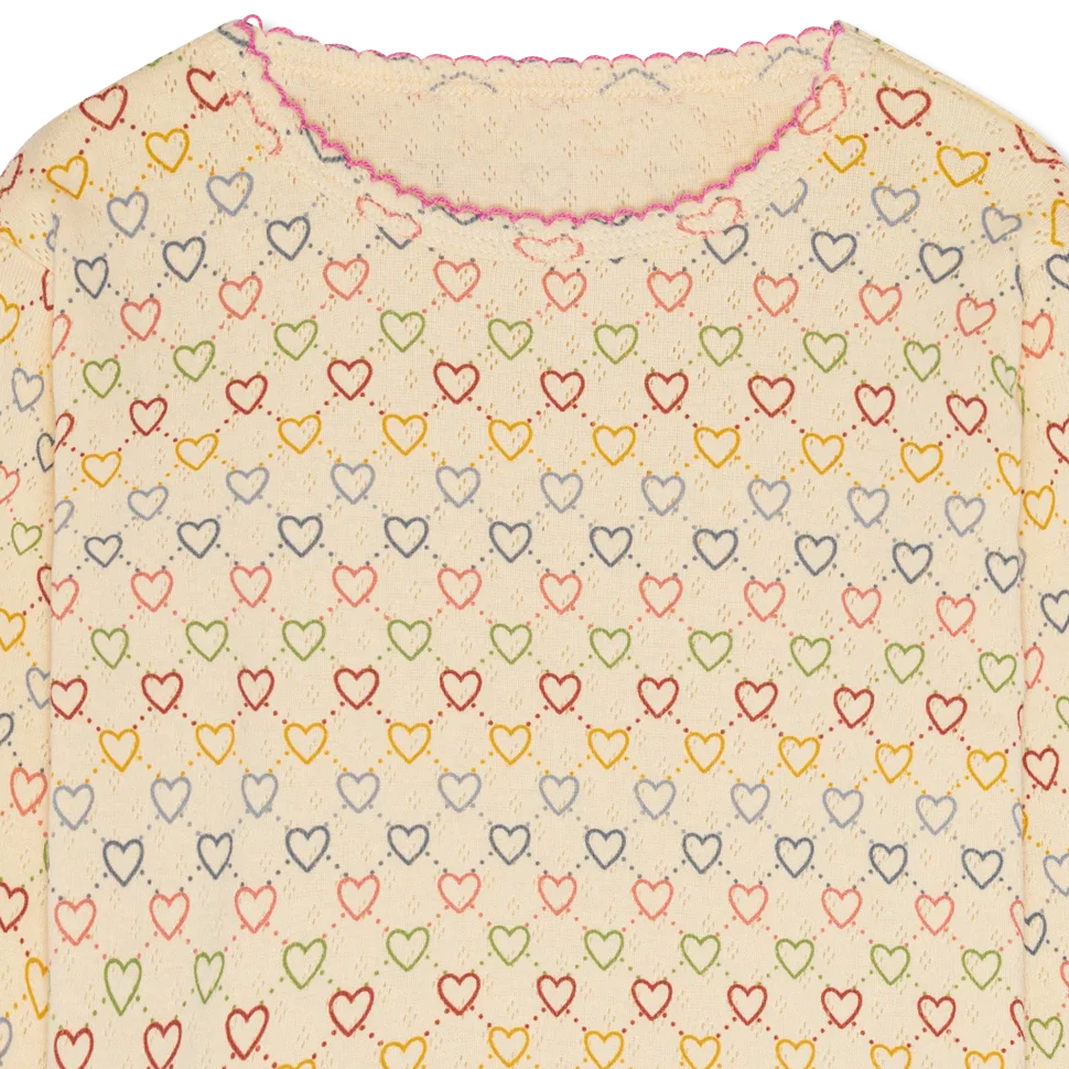 Pointelle hearts Blouse